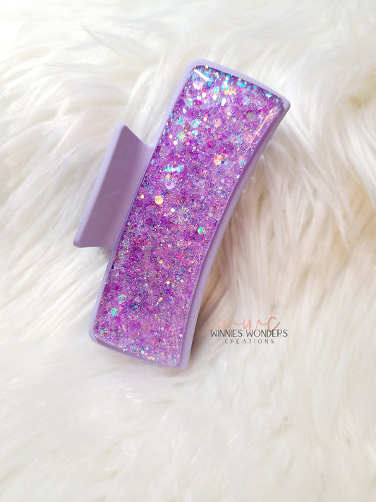 Purple Glitter Hair Clip