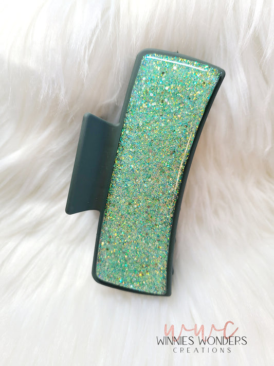 Green Glitter Hair Clip