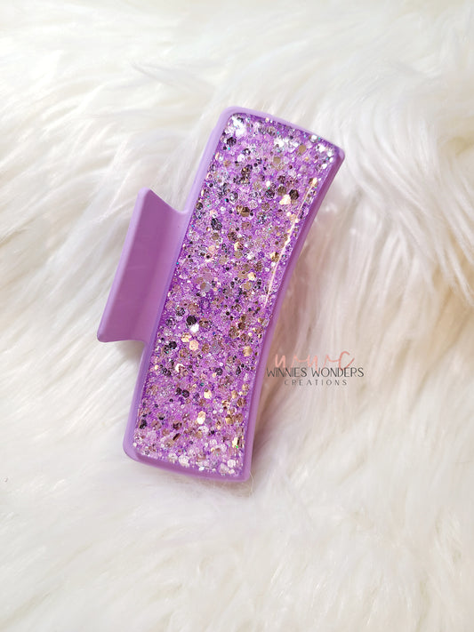 Purple Glitter Hair Clip