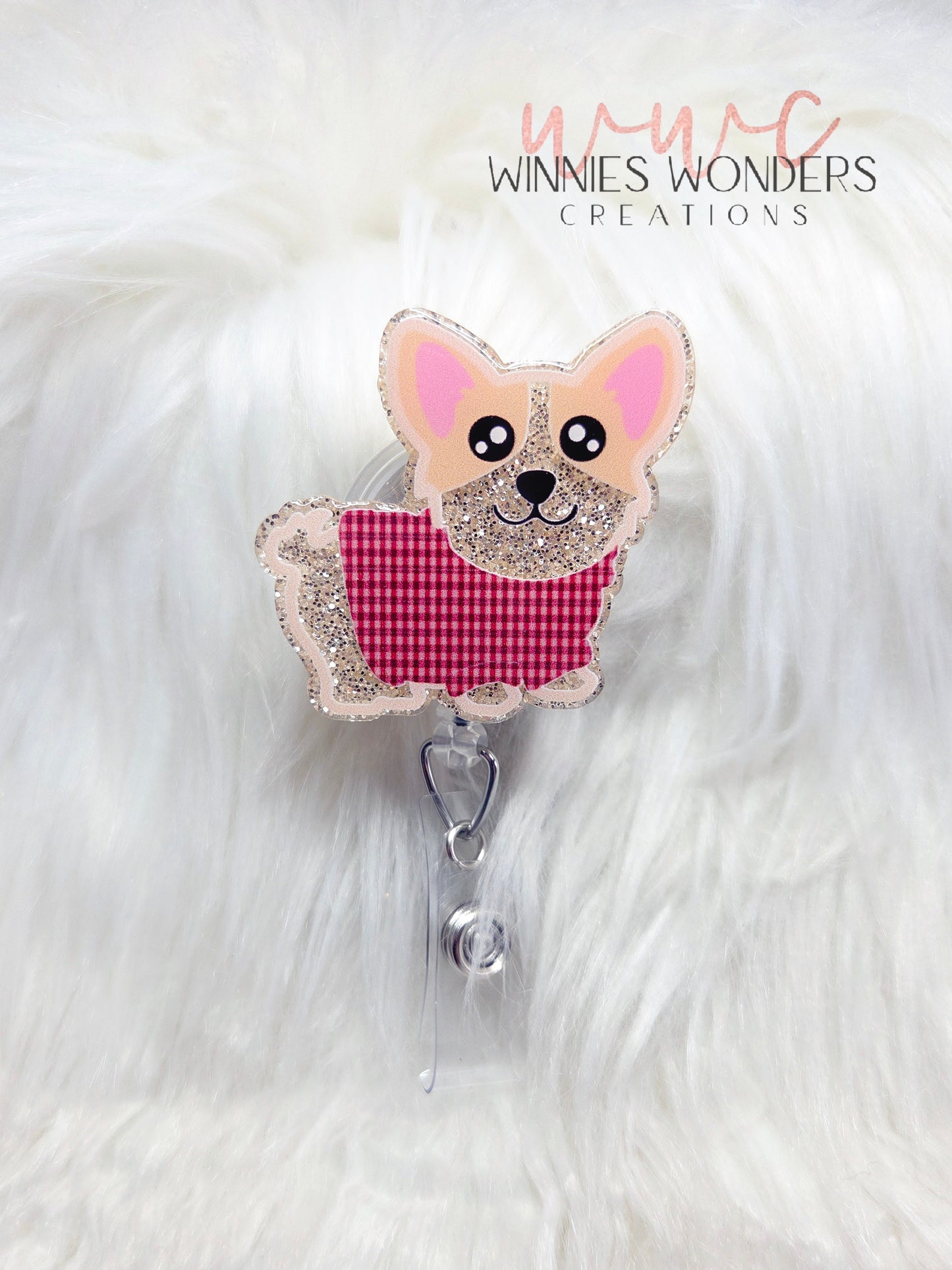 Corgi Badge Reel
