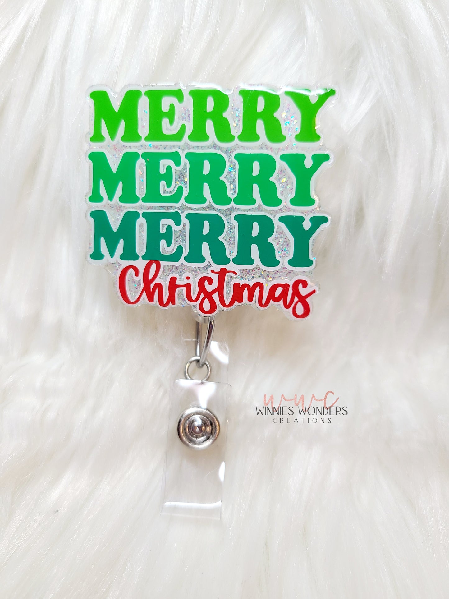 Merry Merry Merry Christmas Badge Reel