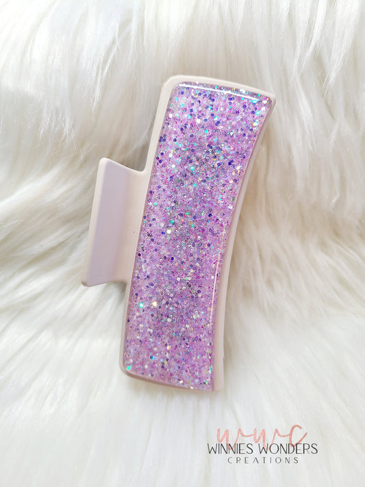 Purple Glitter Hair Clip