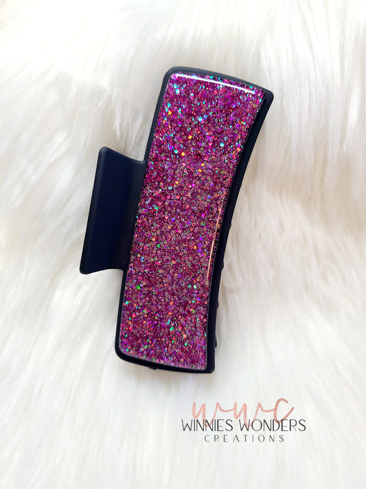 Maroon Glitter Hair Clip