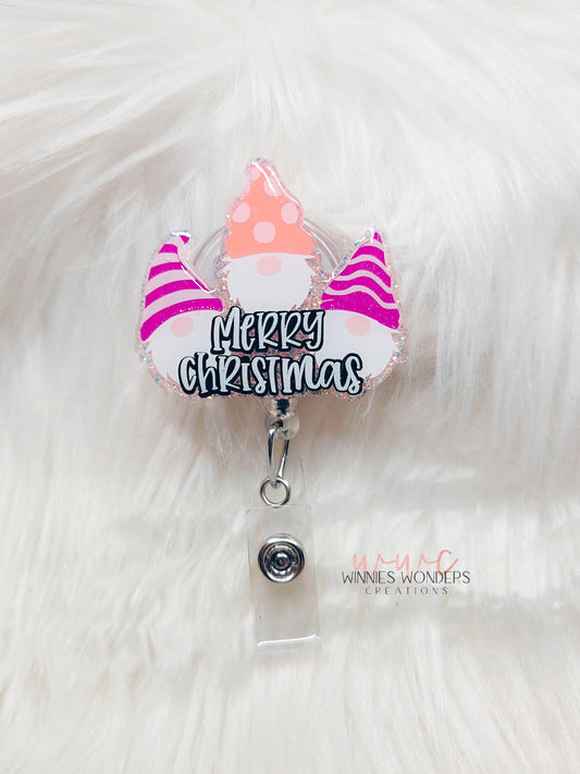 Merry Christmas Gnomes Badge Reel