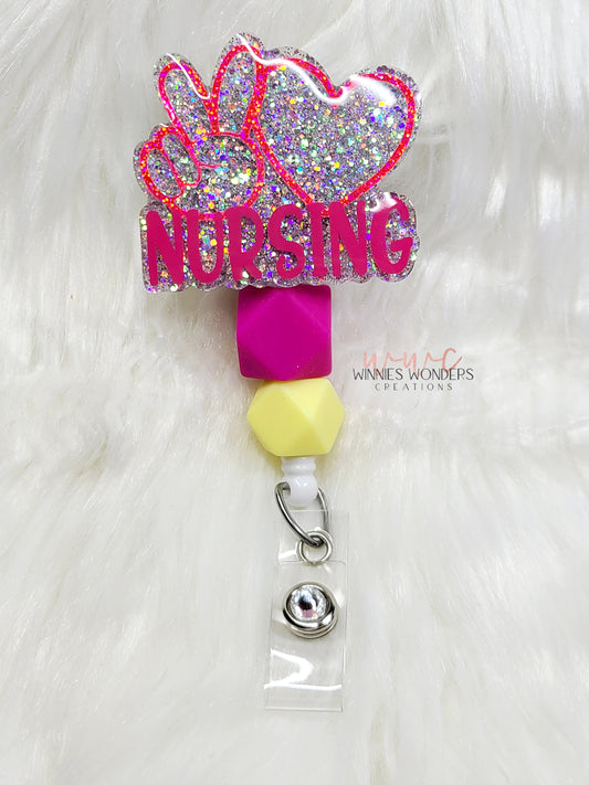 Peace Love Nursing Badge Reel