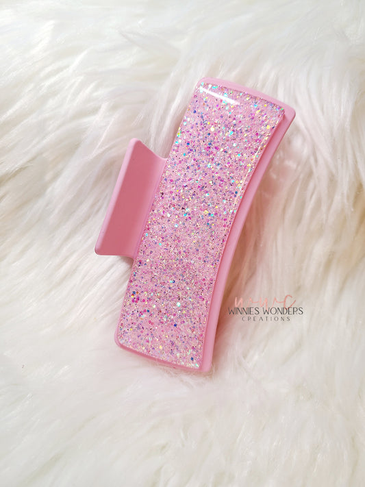 Pink Glitter Hair Clip