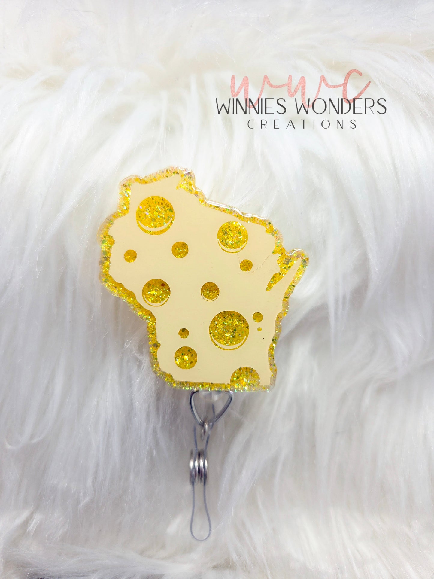 Cheese Wisconsin Badge Reel