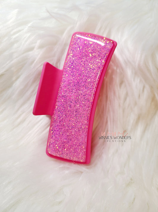 Pink Glitter Hair Clip