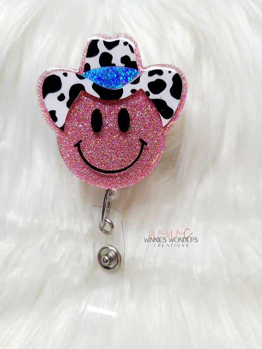 Cowboy Smiley Badge Reel