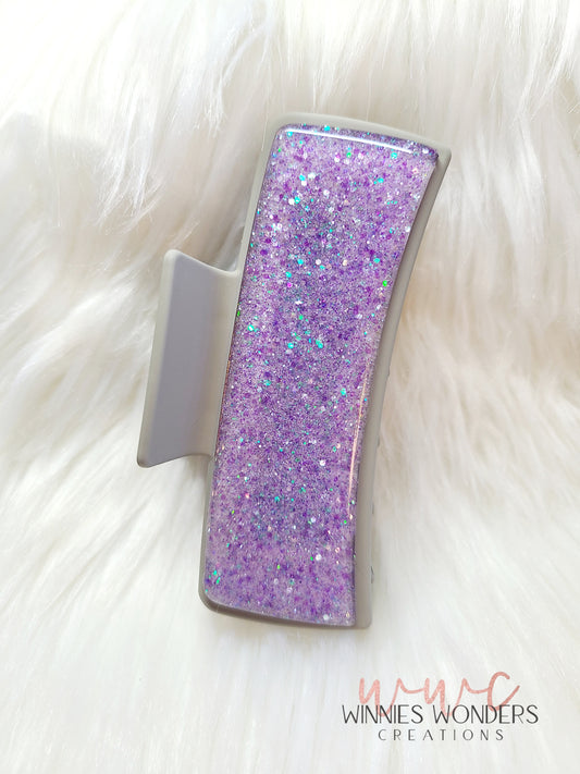 Purple Glitter Hair Clip