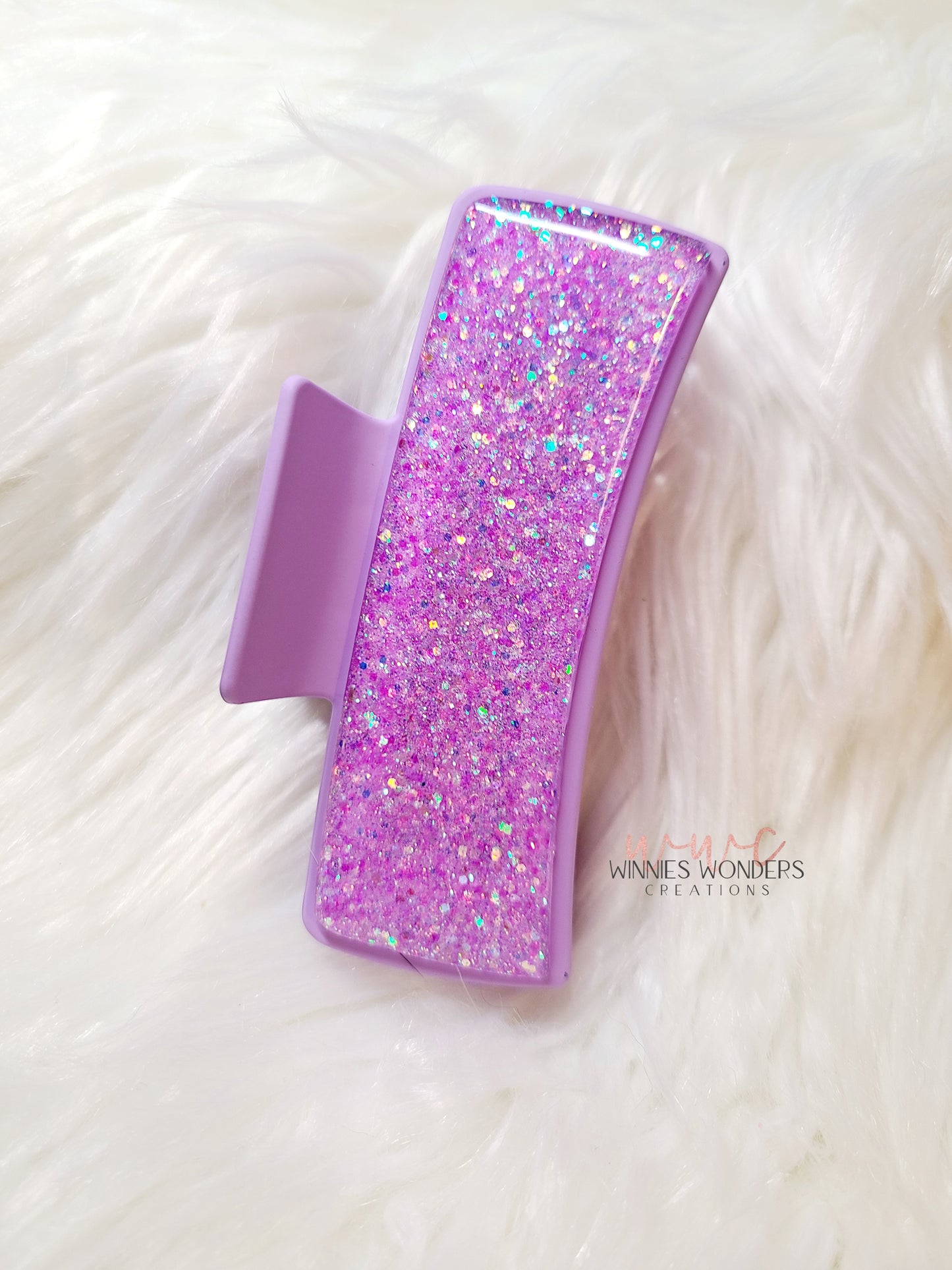 Purple Glitter Hair Clip