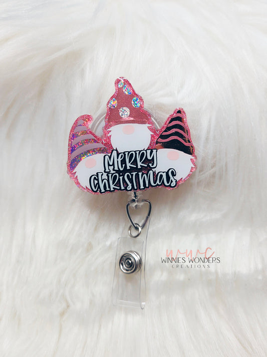 Merry Christmas Gnomes Badge Reel