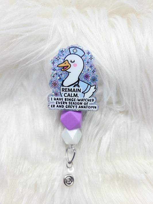 Remain Calm Badge Reel