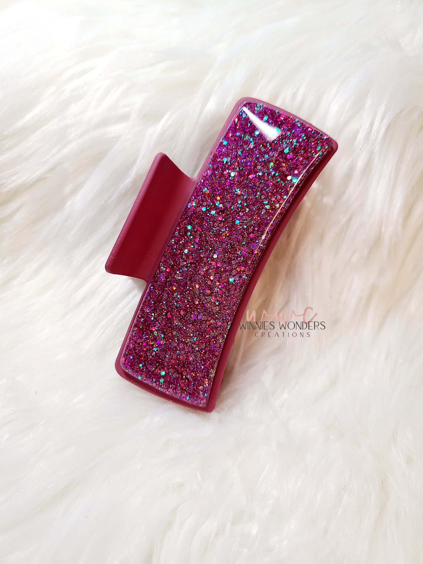 Maroon Glitter Hair Clip