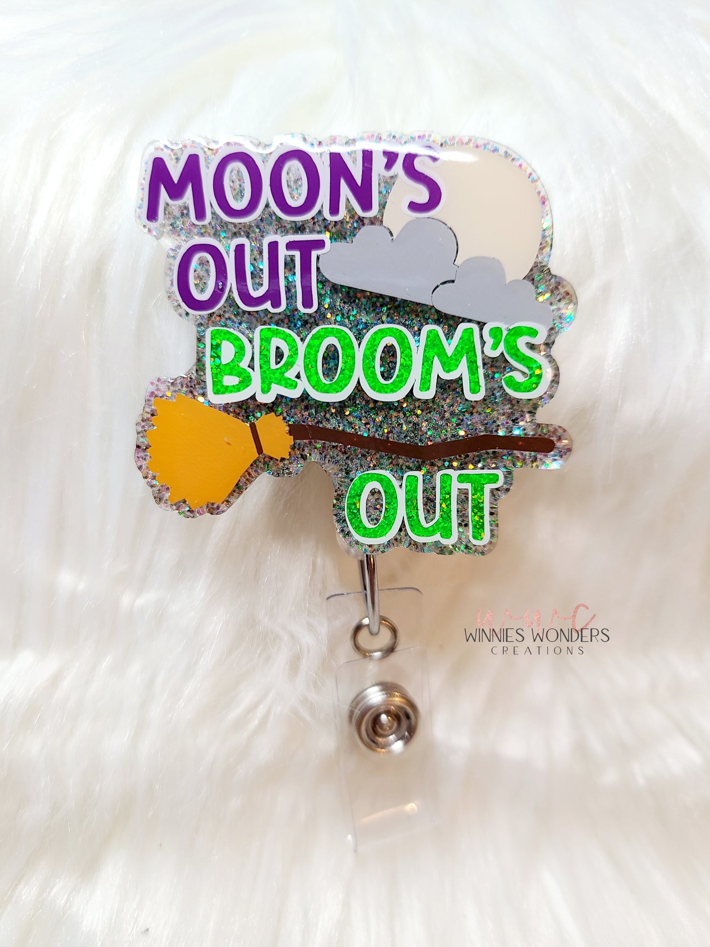 Moons Out Brooms Out Badge Reel