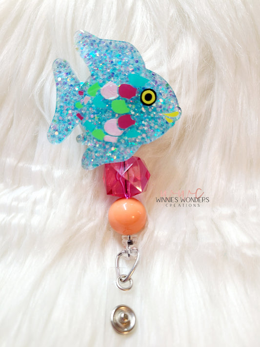 Rainbow Fish Badge Reel