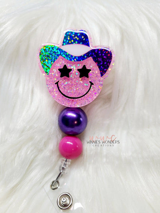 Cowboy Smiley Badge Reel