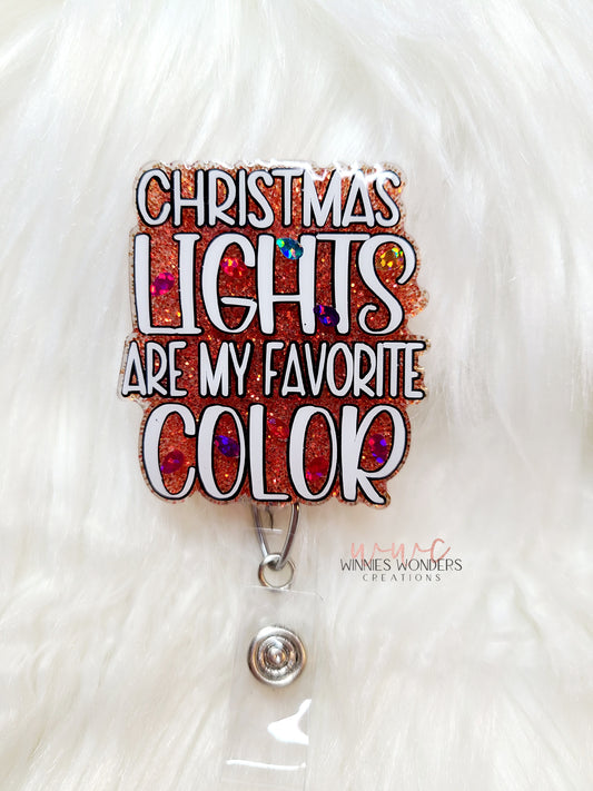 Favorite Lights Christmas Badge Reel