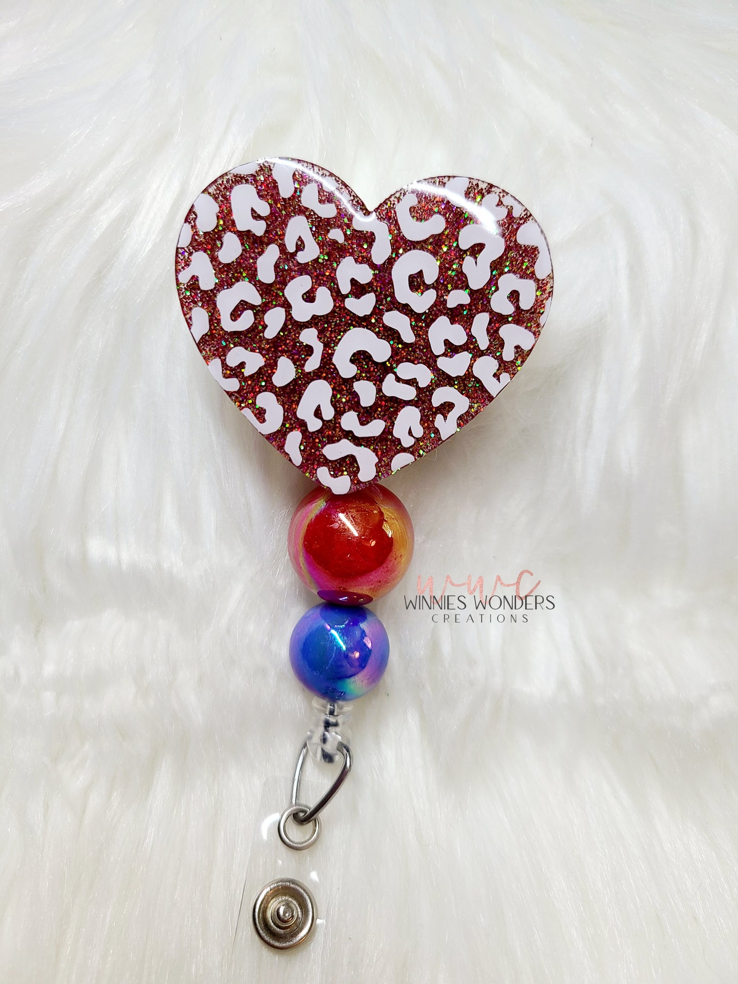 Leopard Heart Badge Reel