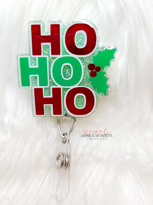 HO HO HO Badge Reel