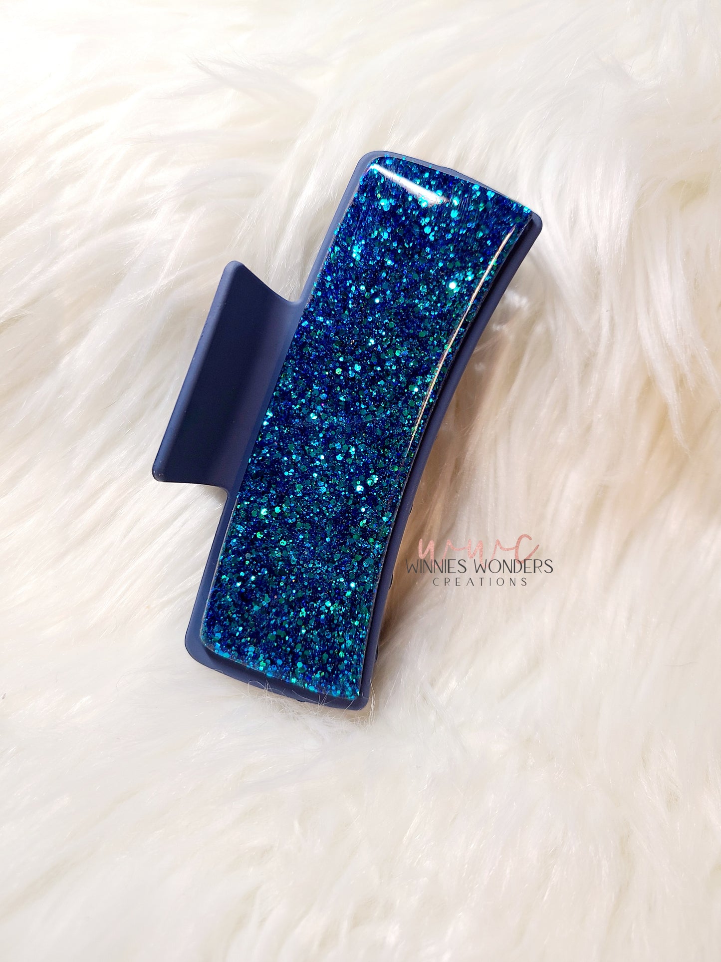 Dark Blue Glitter Hair Clip