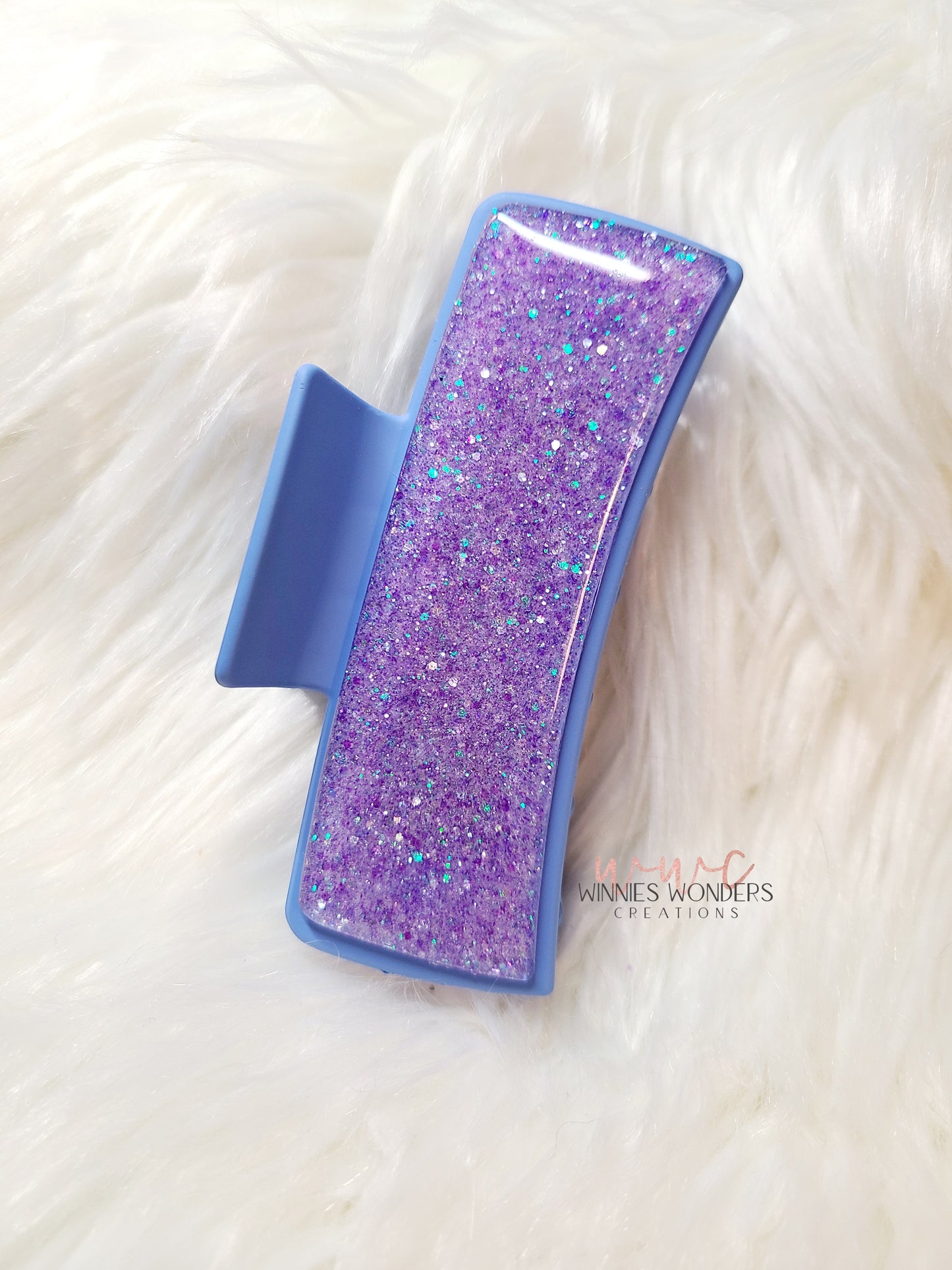 Purple Glitter/ Periwinkle Hair Clip