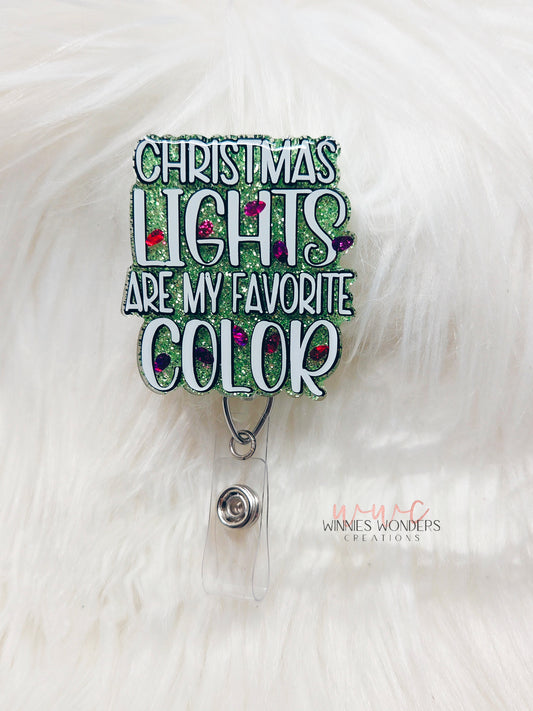 Favorite Lights Christmas Badge Reel