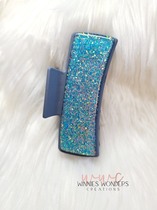 Blue Glitter Hair Clip