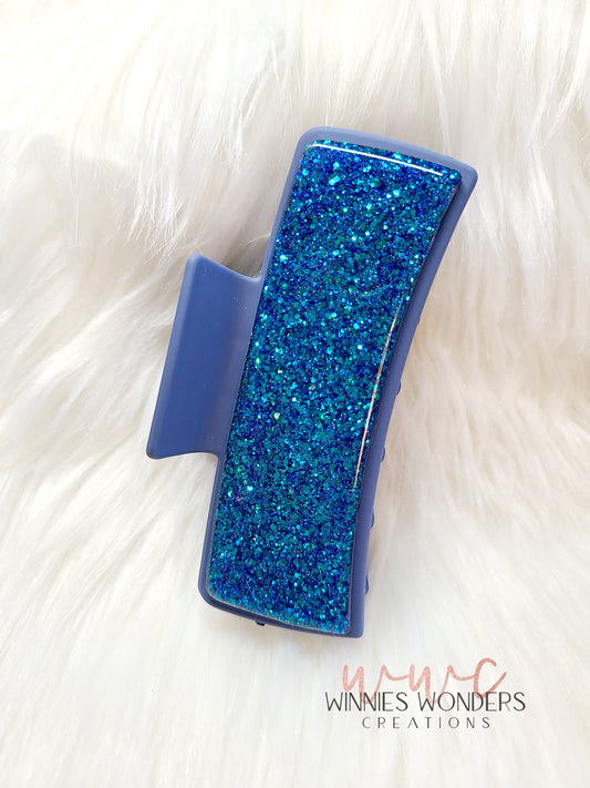 Blue Glitter Hair Clip