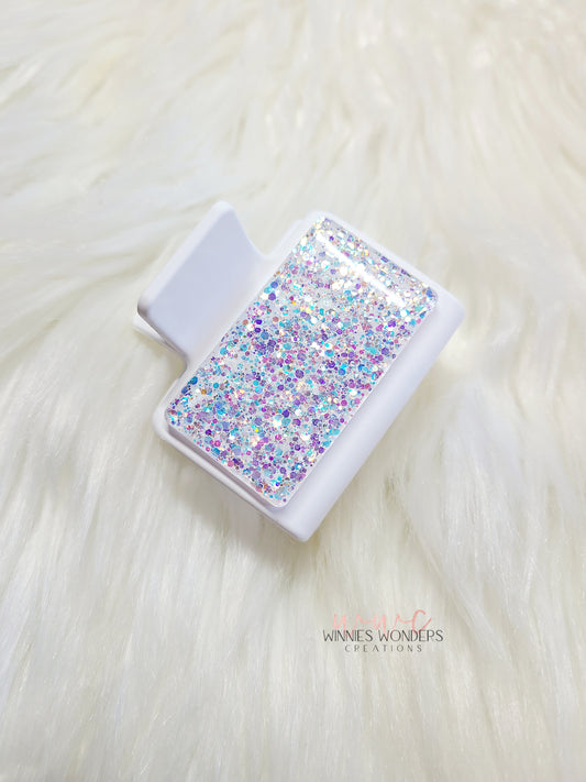 White Glitter Small Hair Clip