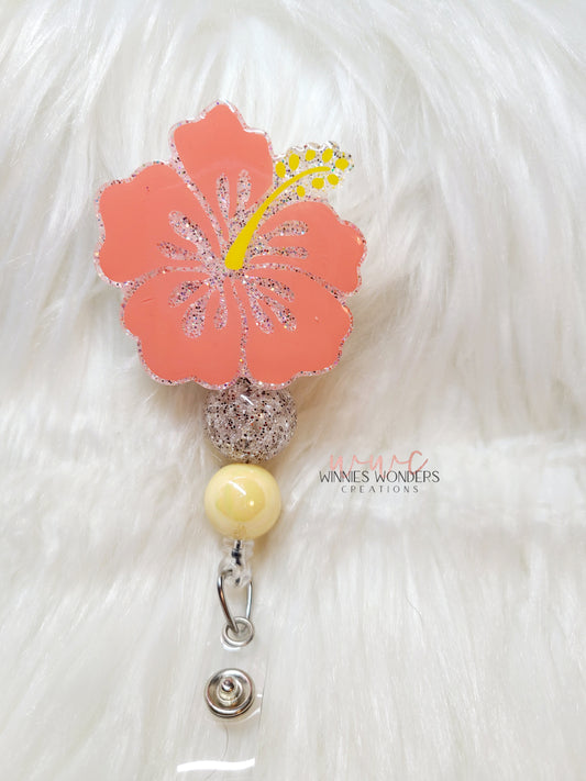 Hibiscus Flower Badge Reel