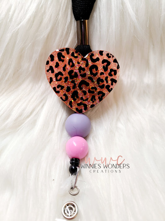 Leopard Heart Lanyard