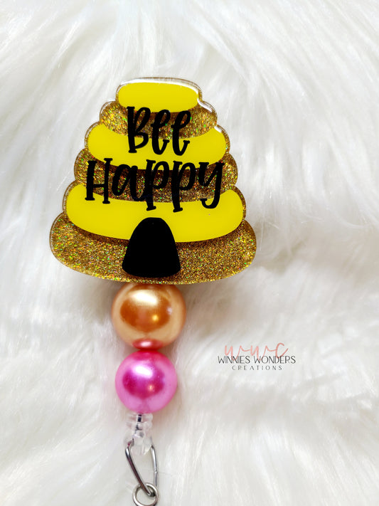 Bee Happy Hive Badge Reel