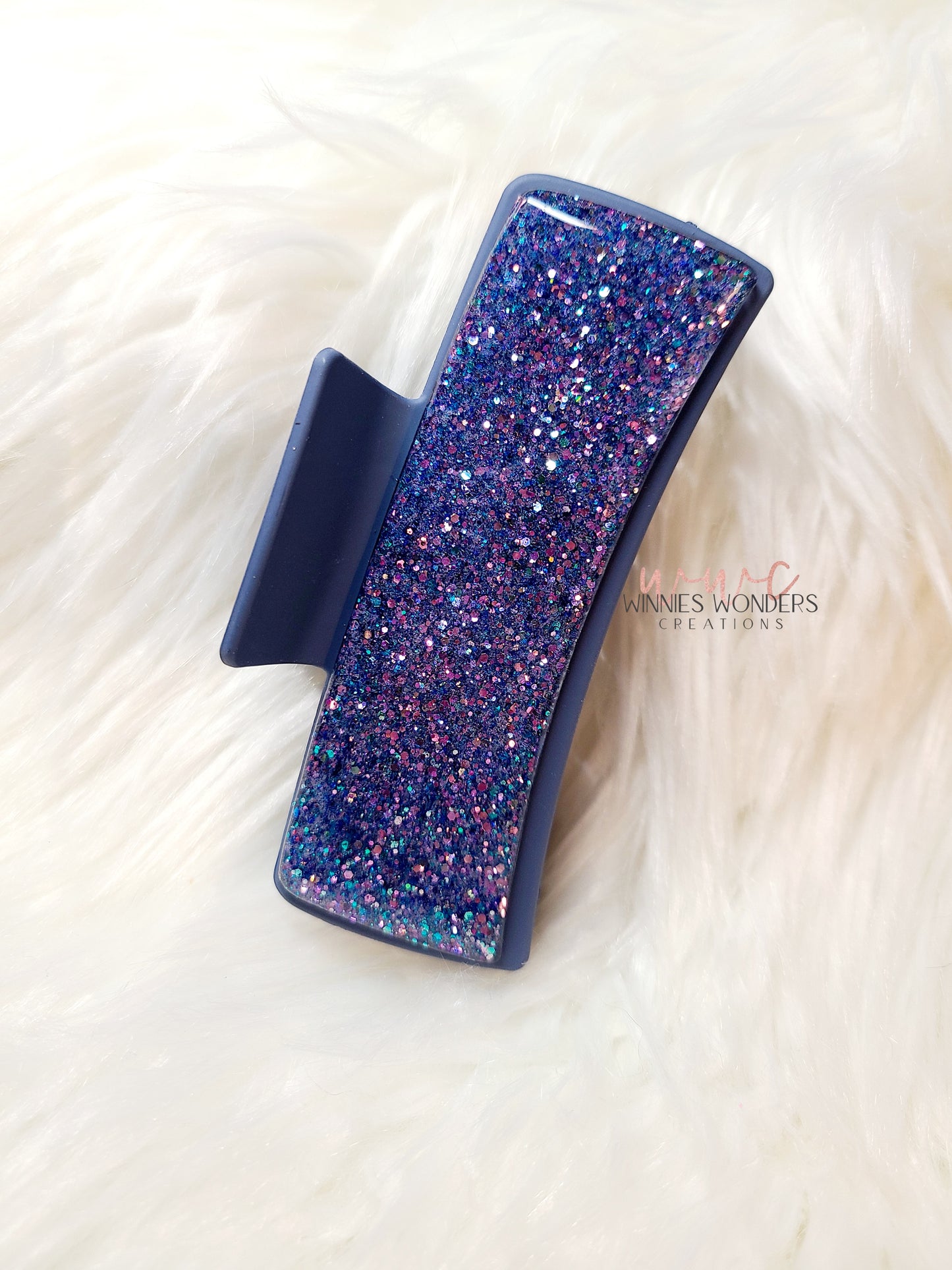 Dark Blue/Purple Glitter Hair Clip