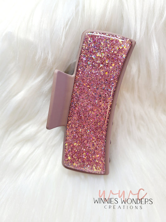 Rose Gold Glitter Hair Clip
