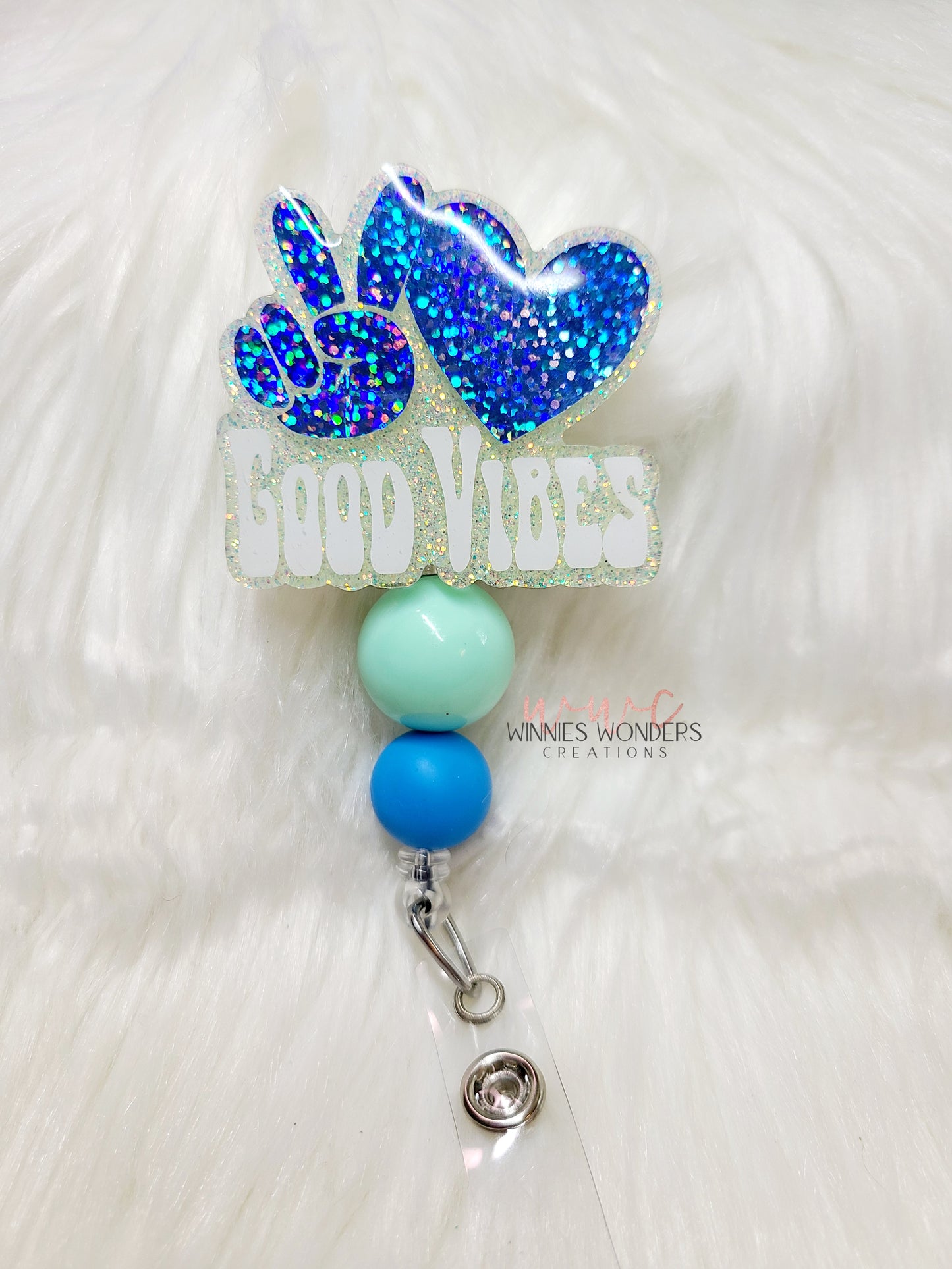 Peace Love Good Vibes Badge Reel