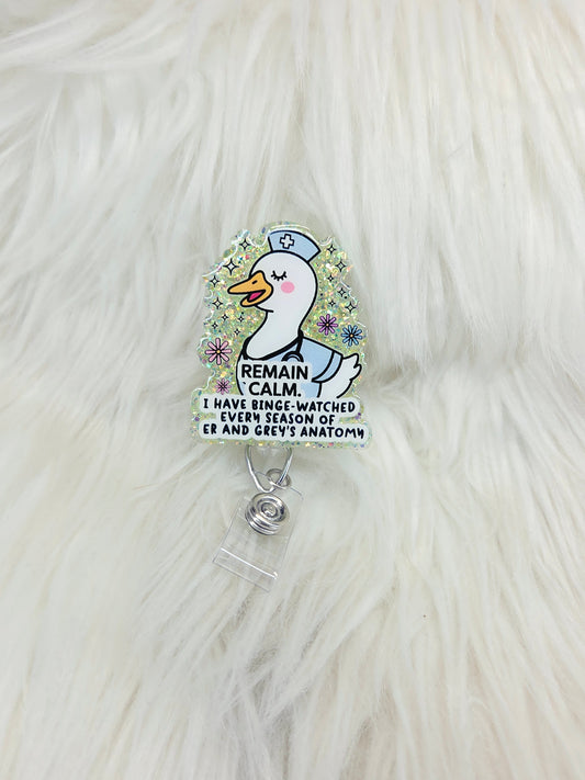 Remain Calm Badge Reel