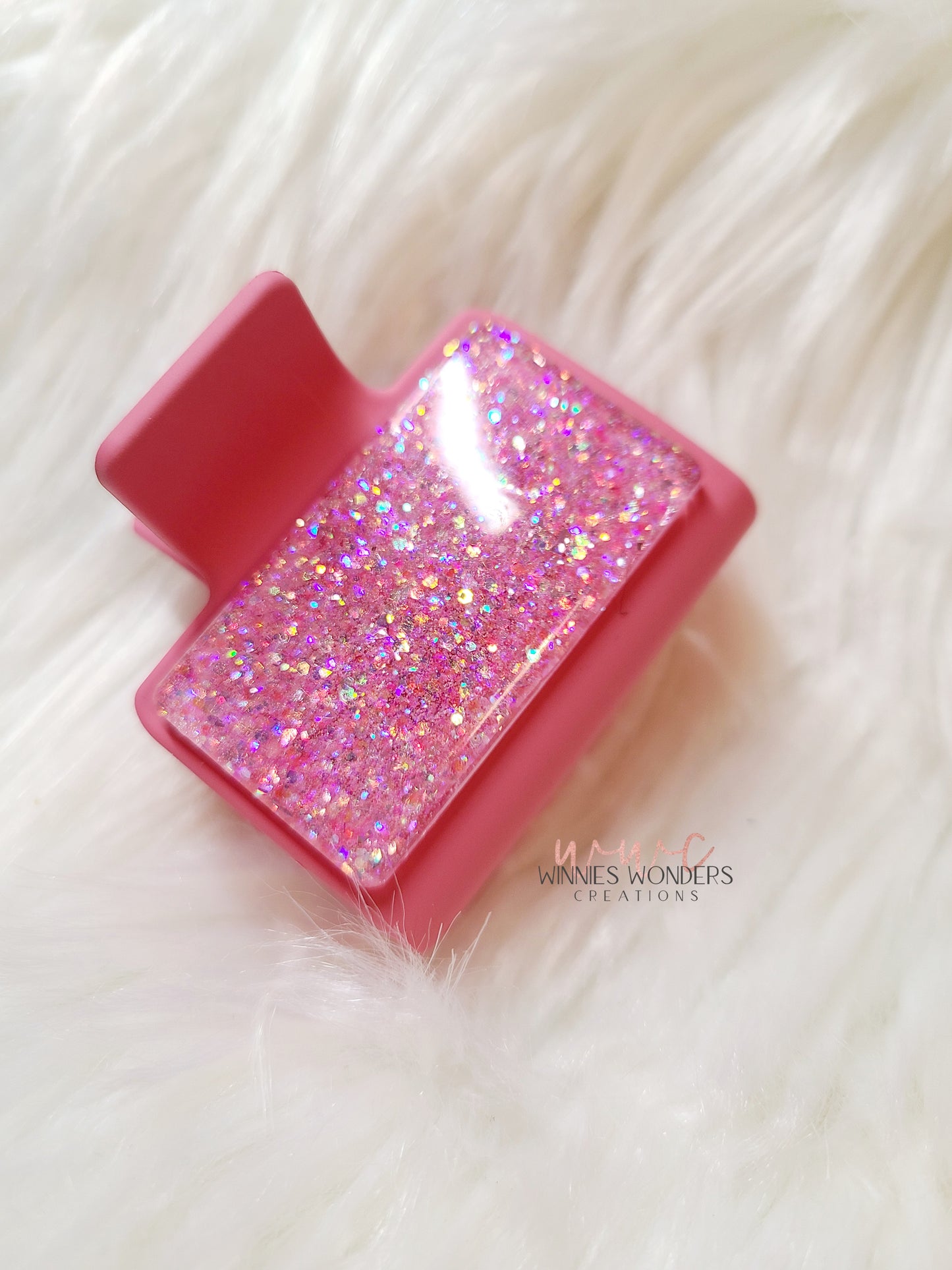 Pink Glitter Small Hair Clip