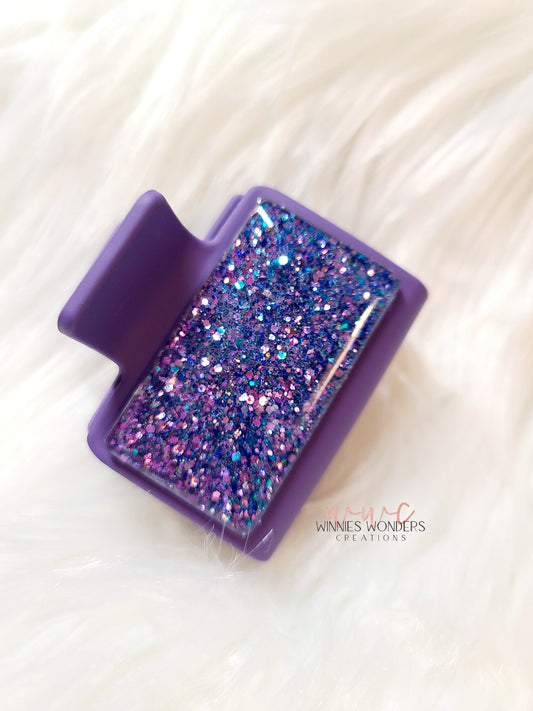 Purple Glitter Small Hair Clip