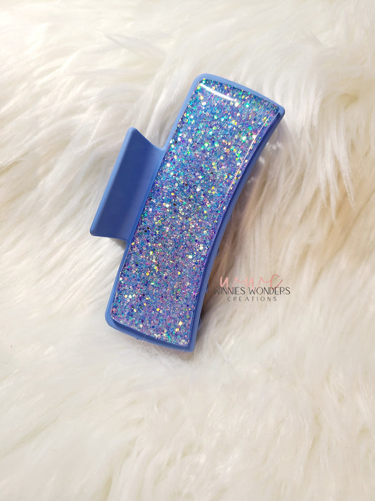 Periwinkle Glitter Hair Clip