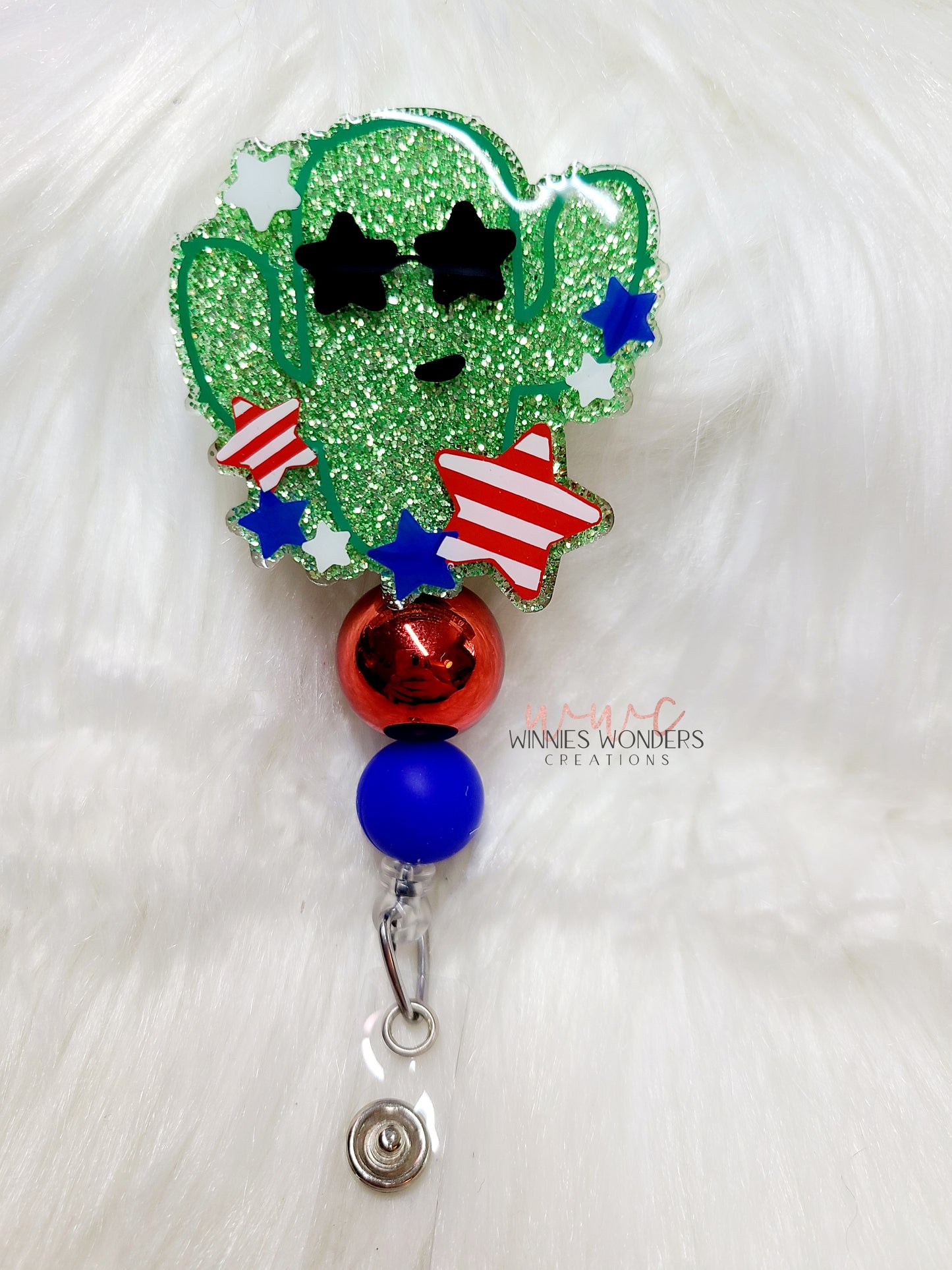 4th of July Cactus Badge Reel