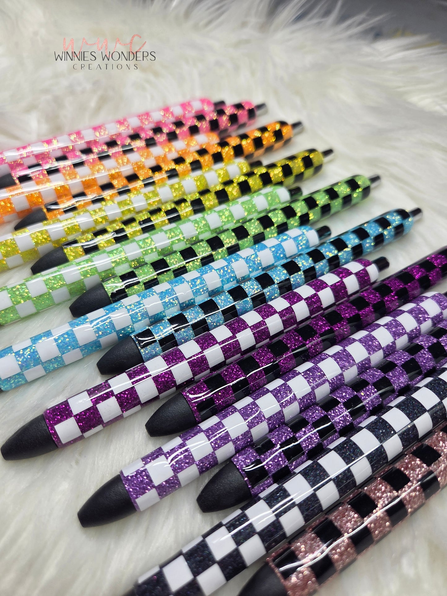 Color Checkard Glitter Pens