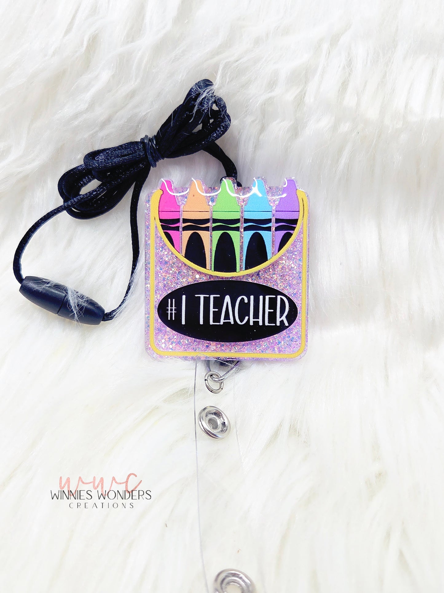 #1 Teacher Crayon Box Lanyard