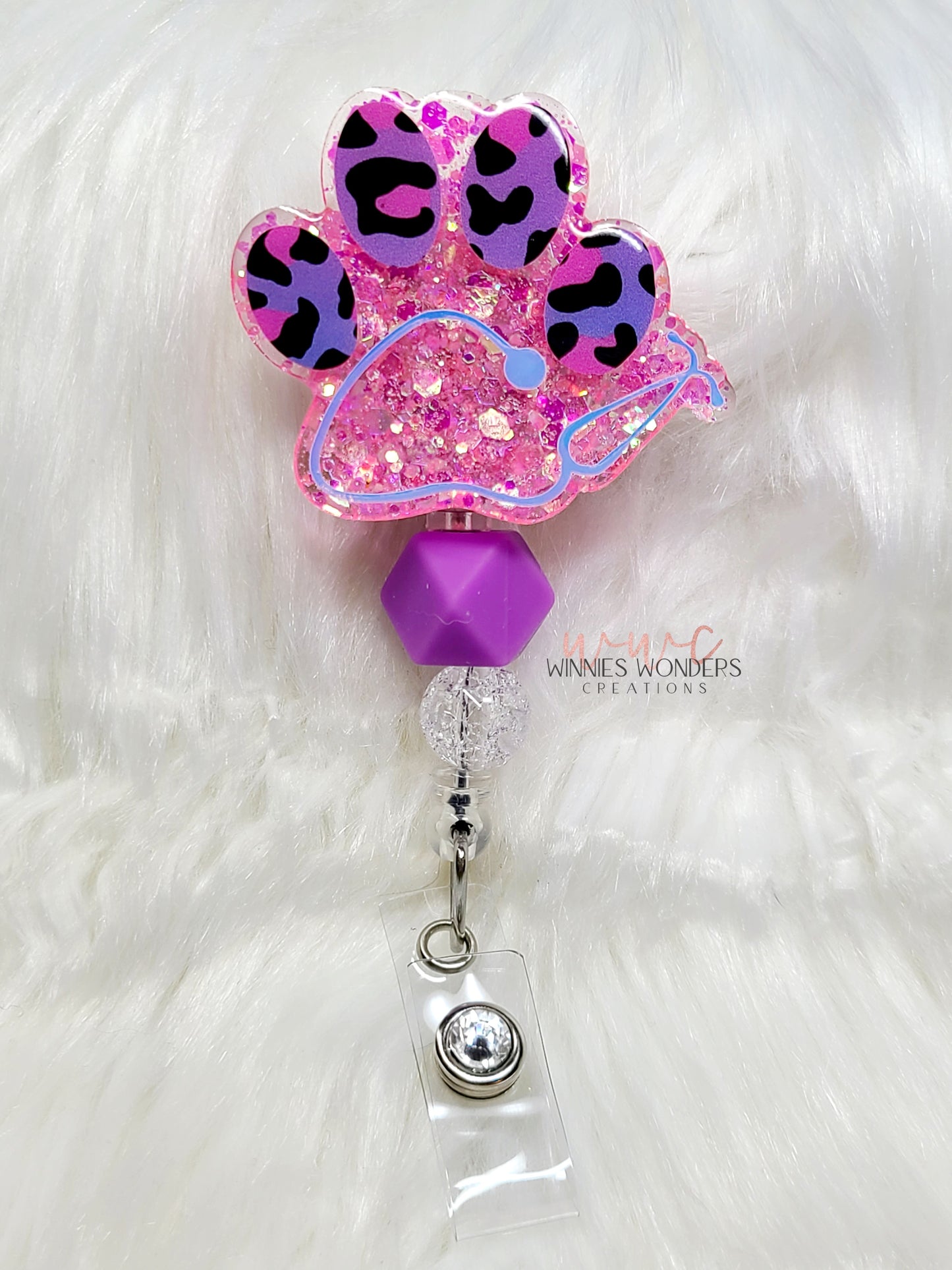 Stethoscope Paw Badge Reel