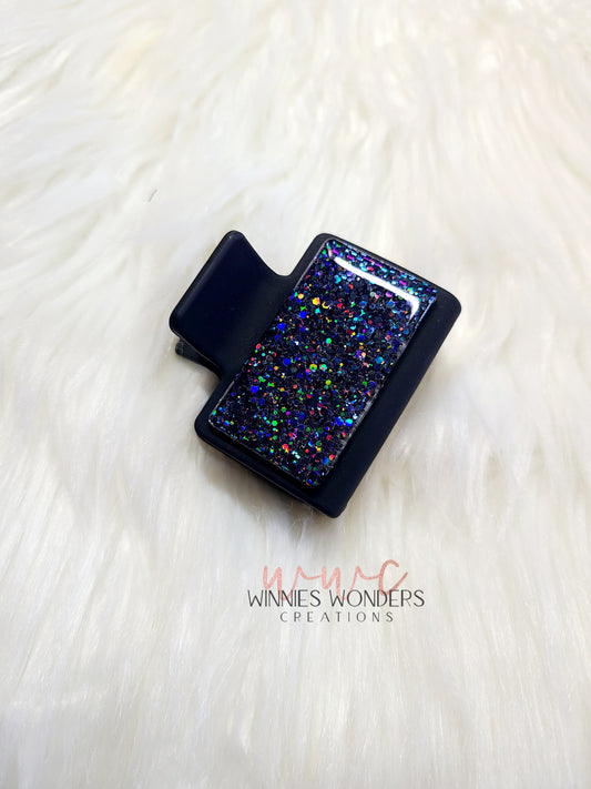 Black Glitter Small Hair Clip