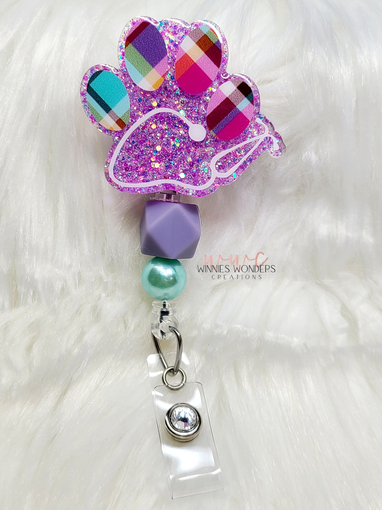 Stethoscope Paw Badge Reel