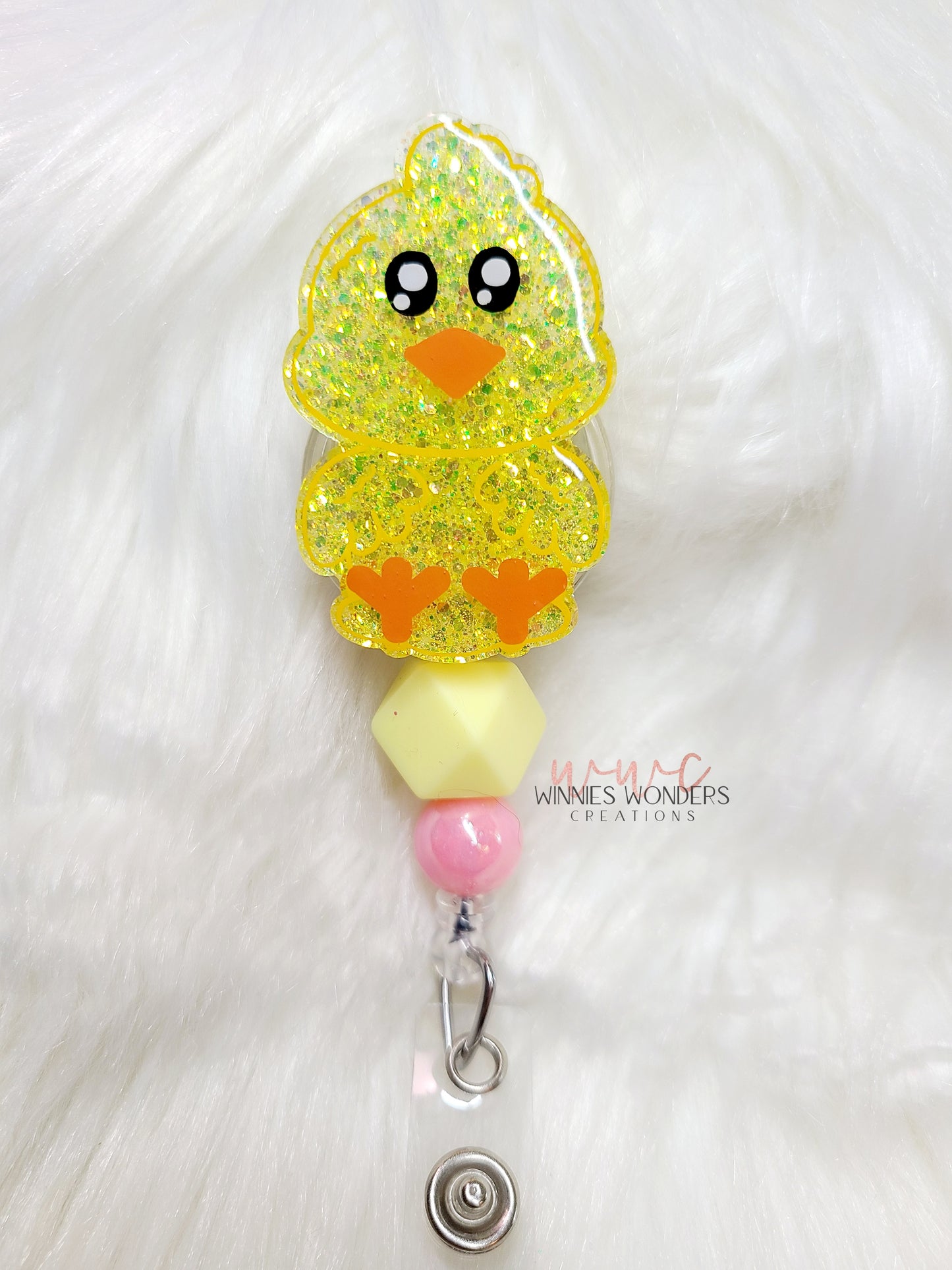 Sitting Chicken Badge Reel