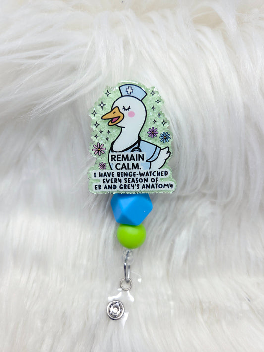 Remain Calm Badge Reel
