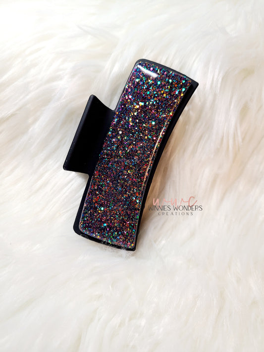 Black Glitter Hair Clip