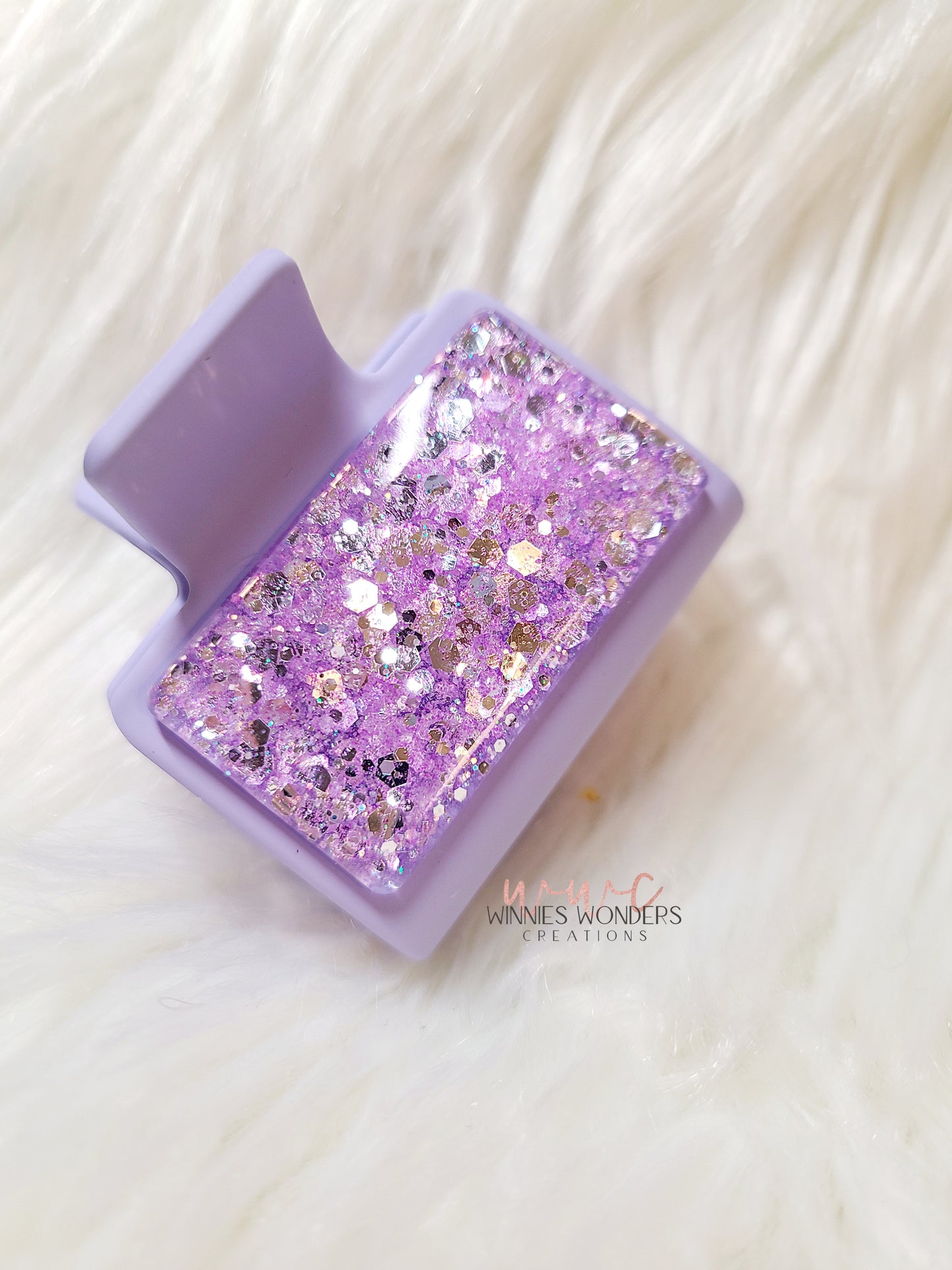 Purple Glitter Small Hair Clip